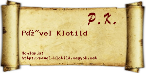 Pável Klotild névjegykártya